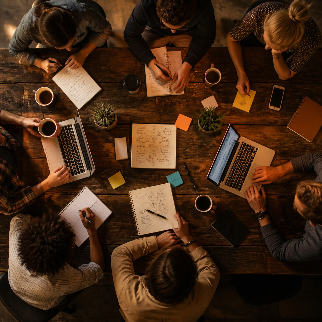 Workshop table at a Pulse Assembly session
