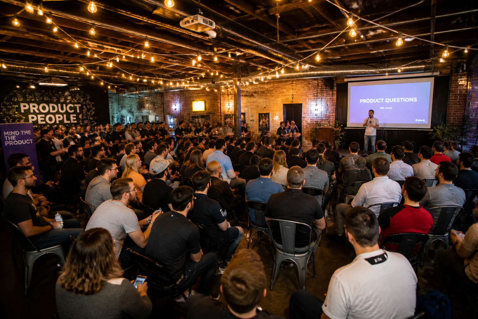 A packed Pulse Assembly evening meetup
